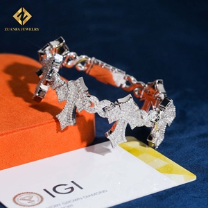 Pulsera de Diamantes Cultivados en Laboratorio ZUANFA, Chapada en Oro Blanco y Rodio, Certificada por IGI, Lujosa, Unisex, para Uso Diario - Product Image 1