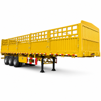 Semi-remorque à ridelles multi-usages de 2 à 4 essieux, capacité 40-80 tonnes, pour marchandises générales et animaux d'élevage, OEM/ODM disponible, personnalisable