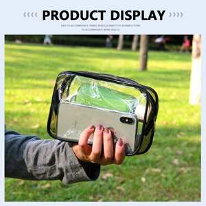 Trousse de Toilette de Voyage Transparente et Colorée, Sac Cosmétique Étanche en PVC Format Quart, Organisateur de Maquillage pour Femmes - Product Image 6