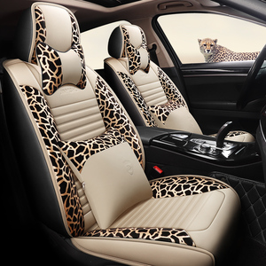 Evrensel komple setleri kadın sürücü koltuğu PVC koltuk minderi leopar baskı koltuk kapakları - Product Image 3