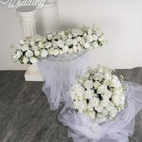 Decoración para Fiestas, Decoración para Salones de Boda, Mesas, Centros de Mesa Artificiales Blancos Grandes de 70 cm, Bola de Flores para Boda, Flores para Boda