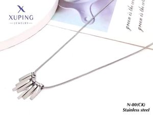 Uping-collar de acero inoxidable Chapado en platino, joyería elegante con letras redondas y corazón de perla, circonita negra, venta al por mayor - Product Image 5
