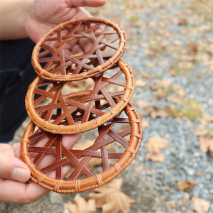 Handmade Bamboo <b>Teapot</b> Mat Round 15cm Heat Insulation Pad Traditional Chinese Tea <b>Set</b> Accessory - Product Image 3