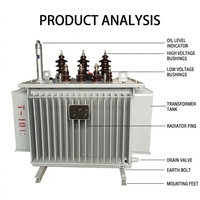 Transformateur de puissance immergé dans l'huile à double enroulement en cuivre pur S11-1000KVA 1500KVA 2000KVA 10kV pour centrale électrique