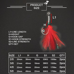 Hameçons de pêche XUHANG AMRM-RD en acier japonais à haute teneur en carbone pour leurres, pêche au poisson-chat, au bar, au <span class=keywords><strong>brochet</strong></span> en eau salée, <span class=keywords><strong>fil</strong></span> d'acier - Product Image 3