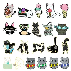 Nouveau créatif Anime broches en métal mignon crème glacée Badges lait thé broches personnalisé métal emblème émail doux broche