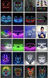 Máscara <span class=keywords><strong>de</strong></span> neón con luz LED, máscara brillante <span class=keywords><strong>de</strong></span> terror, accesorios <span class=keywords><strong>de</strong></span> cosplay <span class=keywords><strong>de</strong></span> Money Heist para hombre y mujer, suministros para disfraces <span class=keywords><strong>de</strong></span> halloween - Product Image 6