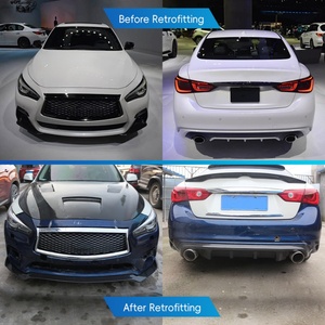 Kit de Carrocería de Fibra de Carbono Húmeda Pequeño para Modificación de Automóviles 2018-2024, Alerón Delantero y Trasero, Compatible con Infiniti Q50 - Product Image 2