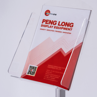 Présentoirs en aluminium et acrylique pour la vente directe avec porte-menu et porte-dépliants, supports d'affichage