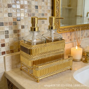 Ensemble de distributeurs de <span class=keywords><strong>savon</strong></span> transfrontaliers en fer électroplaqué, style rétro de luxe léger, pour salle de bain, décoration et distribution de <span class=keywords><strong>liquide</strong></span> de lavage - Product Image 5