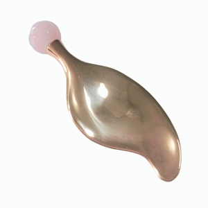 Rodillo Masajeador de Ojos de Cuarzo Rosa Personalizado – Varita Gua Sha de Aleación de Zinc OEM con Grabado de Logotipo, Herramienta Facial de Marca Privada - Product Image 2