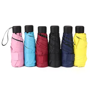 Oem promo benutzer definierte billige Werbe geschenk 5 Falt tasche Regenschirm Mini Regenschirm