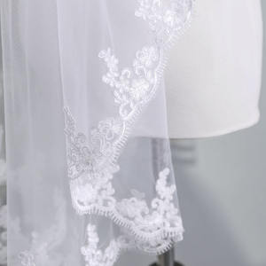 कंघी के साथ एक स्तरीय दुल्हन लघु पर्दा फीता शादी पर्दा फीता एज घूंघट शीतल tulle - Product Image 4