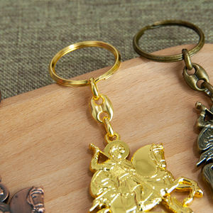 Portachiavi in Metallo con San Giorgio Cacciatore di Draghi, Intagliato, Cristiano Ortodosso, Multicolore, Regalo Religioso per Uomini e Donne - Product Image 4