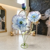 Support de fleurs géant en organza fait main, design autoportant, parfait pour la décoration de fond de scène de mariage, vitrine de magasin