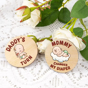 Parent bébé décision pièce nouvelle maman coffret cadeau mignon grossesse cadeau pour première maman en bois bébé douche drôle cadeaux pour Photo Prop - Product Image 2