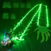 Poi LED Lumineux Dragon avec Tête de Dragon, Danse du Dragon Chinois, Fitness en Extérieur, Jonglage, Accessoires LED Dragon Stream