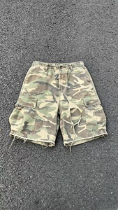 Shorts cargo camouflage pour homme, taille mi-haute, taille élastique, en toile respirante, décontractés, avec poches - Product Image 2