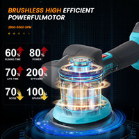 Podofo Pulidora Orbital de Coche de Alta Potencia 21V con Velocidad Ajustable, 6 Pulgadas, 6 Velocidades Variables, 5500 RPM, ODM