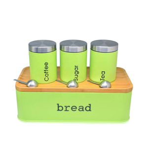 Metal Homeuse Box Storage Galvanized Steel Coffee Tea Sugar bread box storage