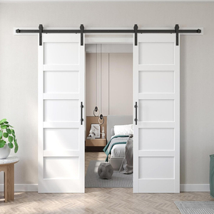 Portes <span class=keywords><strong>de</strong></span> grange insonorisées <span class=keywords><strong>pour</strong></span> intérieur <span class=keywords><strong>de</strong></span> chambre <span class=keywords><strong>porte</strong></span> <span class=keywords><strong>coulissante</strong></span> <span class=keywords><strong>de</strong></span> grange moderne personnalisée à double battant en <span class=keywords><strong>bois</strong></span> massif blanc - Product Image 2