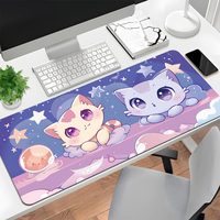 Tapis de bureau noir personnalisé écologique Tapis de souris de jeu par sublimation Anime Impression par transfert de chaleur Style anti-rayures Stock prêt