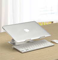 Soporte para Portátil de Aleación de Aluminio en Oferta, Altura Ajustable de 80-270 mm, Plegable, Ergonómico, con Doble Eje, para Escritorio