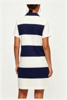 Robe Polo Piqué Rayée pour Femme, Manches Courtes, Col, Blocs de Couleurs, Mini-Robe Décontractée pour le Golf et les Vacances, Vente en Gros, Logo Personnalisé