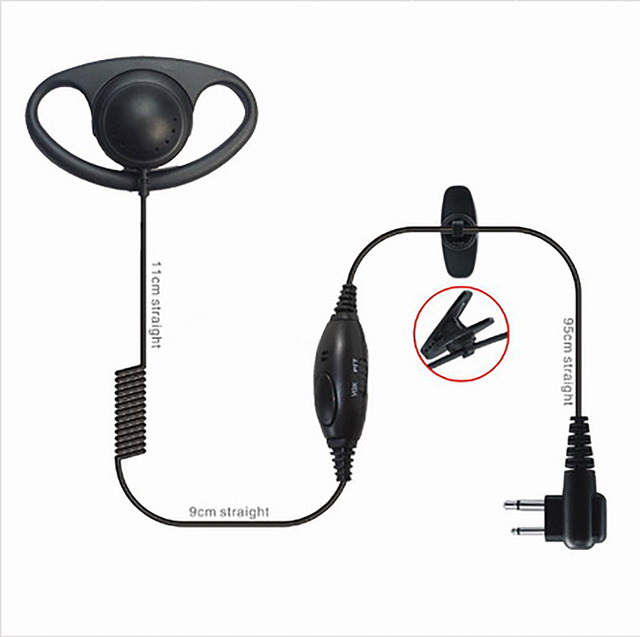 d Ring Two Way Radio Earphone or Headset with PTT and VOX for All Different Kind of Radio