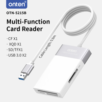 Onten Grosir 6 in 1 USB 3.0 Hub dengan Pembaca Kartu TF CF SD XQD Adapter OTN-5215B