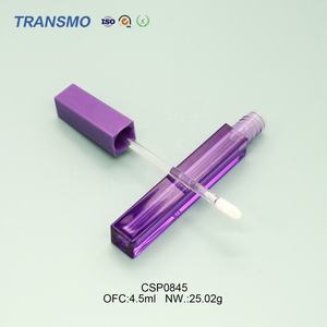 Tubo de Brillo Labial Líquido Morado de Marca Privada, Tubos Transparentes para Brillo Labial con Aplicador, Tubo Vacío de Brillo Labial Morado de 4ml - Product Image 6