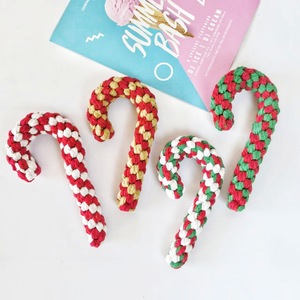 Juguetes para masticar para perros con forma de bastón navideño, cuerda de algodón, juguete duradero para mascotas, regalo navideño - Product Image 1