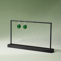 Support de boucles d'oreilles en métal noir mat, minimaliste, en forme de T, avec base lourde, accessoires de bijouterie pour emballage de vente au détail