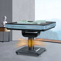 Table de Mahjong OEM de Luxe Moderne Entièrement Automatique avec Alimentation par Cartes Inclinée, Pliable, Chauffante et Silencieuse, avec Pieds en Acier Inoxydable pour le Divertissement