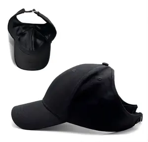 Wholesale Custom High Quality Bun Backless Visor Tennis Hat Half Empty Top Ponytail Cap For Women