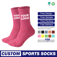 Chaussettes de sport en coton personnalisées avec impression de lettres, unisexes, chaudes pour l'automne et l'hiver, absorbant la transpiration, avec logo sur le dessus