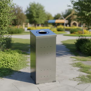 Cestino Quadrato Zincato 2210 R per Uso Esterno - Product Image 3