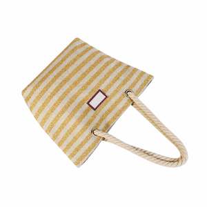 Bolso de mano grande de lona de algodón personalizado con asa de cuerda, estilo de moda para mujer, ideal para la playa, compras de verano y actividades al aire libre. - Product Image 2
