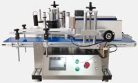 Machine d'étiquetage automatique électrique compacte pour bouteilles PET de 10 ml et 30 ml avec convoyeur, PLC et entraînement par moteur