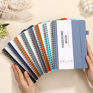 <span class=keywords><strong>Libro</strong></span> di password con spirale e copertina in pelle, con elastico, formato A5 per appunti e contatti sicuri - Product Image 2