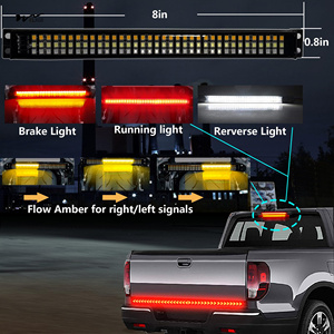 8in Blanc Ambre Rouge <span class=keywords><strong>LED</strong></span> Feux Arrière pour Motos Étanche Triple Rangée Bandes Lumineuses avec 108 <span class=keywords><strong>LED</strong></span> - Product Image 5