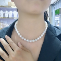 Collier de perles d'eau douce Edison cultivées de 9-11 mm, parfaitement rondes, avec légère imperfection, super brillance, vente en gros