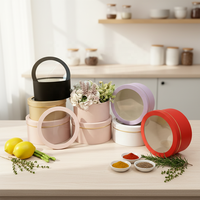 Boîte à fleurs réutilisable de couleur unie, fabriquée en usine OEM, avec fenêtre transparente en PVC, tube rigide, impression en relief, emballage personnalisé avec logo
