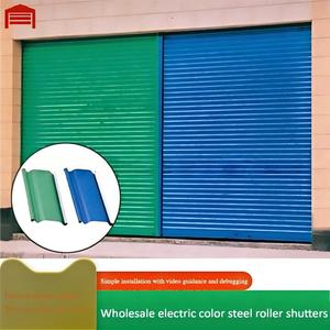 Portes à enroulement électriques en acier coloré sur mesure, à grande vitesse, finition moderne, style ferme, antivol, galvanisées, résistantes au vent - Product Image 4