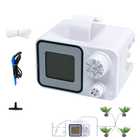 Sistem Penyiraman Otomatis 4 Dripper Kit Irigasi Tetes Isi Ulang Atur Jadwal Penyiraman 2 Zona Timer Digital