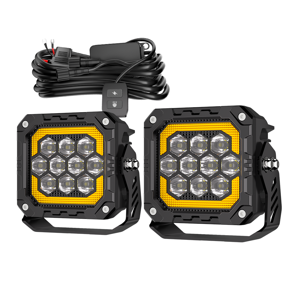 New DXZ IP68 Waterproof 12V 24V Heavy Duty Lighting 4INCH 40W 12800LM Spot Flood Beam Rectangle Work Light for Manufacturing