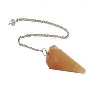 Pendentif en cristal de quartz facetté fait main en gros, types de pierres précieuses naturelles : aventurine orange, quartz rose, agate, pour la guérison et la radiesthésie