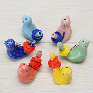 Silbato de pájaros de agua de cerámica, recuerdos escénicos turísticos coloridos, juguetes de puesto cuadrado para Parque, premios para estudiantes, decoración del hogar, regalos para niños - Product Image 2