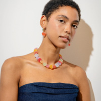 Offre Spéciale coloré coeurs résine collier mignon bonbons collier pour femmes filles mode Design bijoux cadeaux