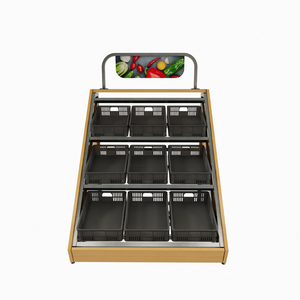 Étagère de présentation de légumes double face en bois et métal, durable et pratique, taille personnalisée - Product Image 2